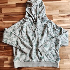Vans Womens Hoodie - Mint Green Floral Pattern Size Small